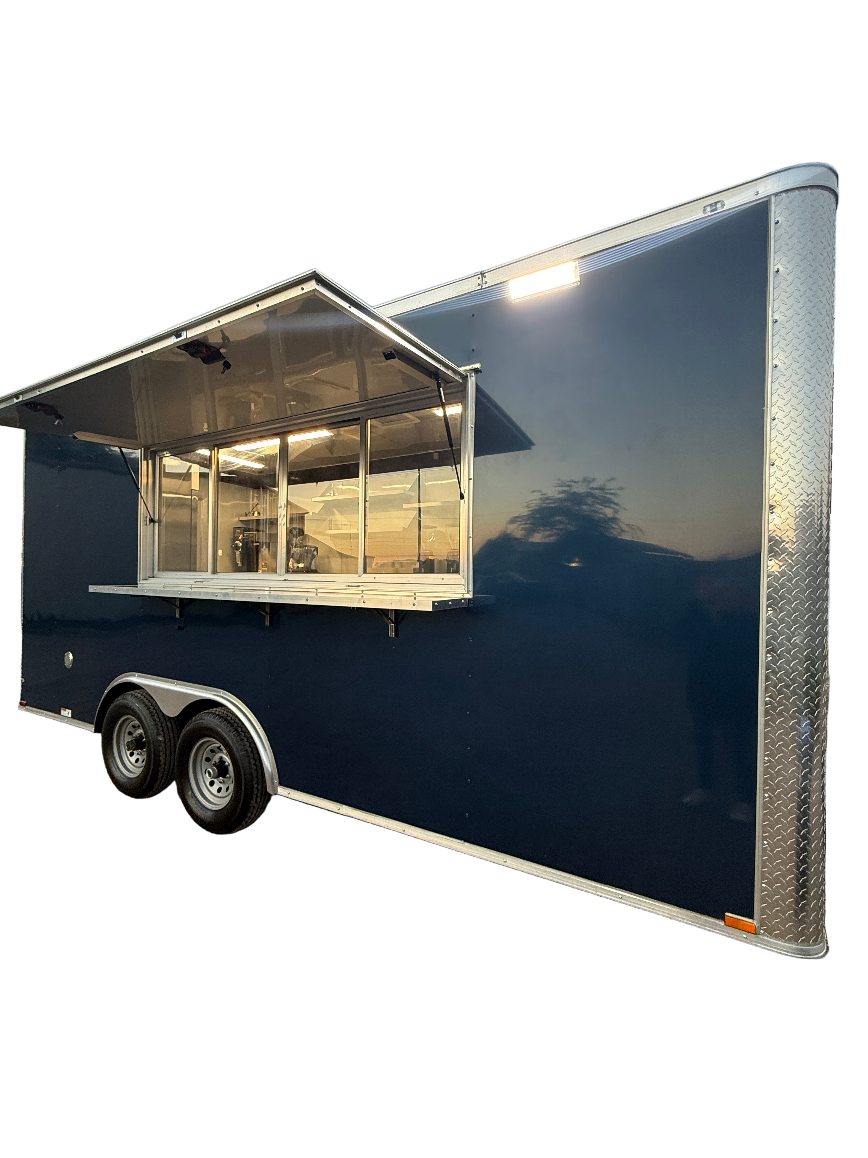 18FT Midnight Blue Espresso Concession Trailer