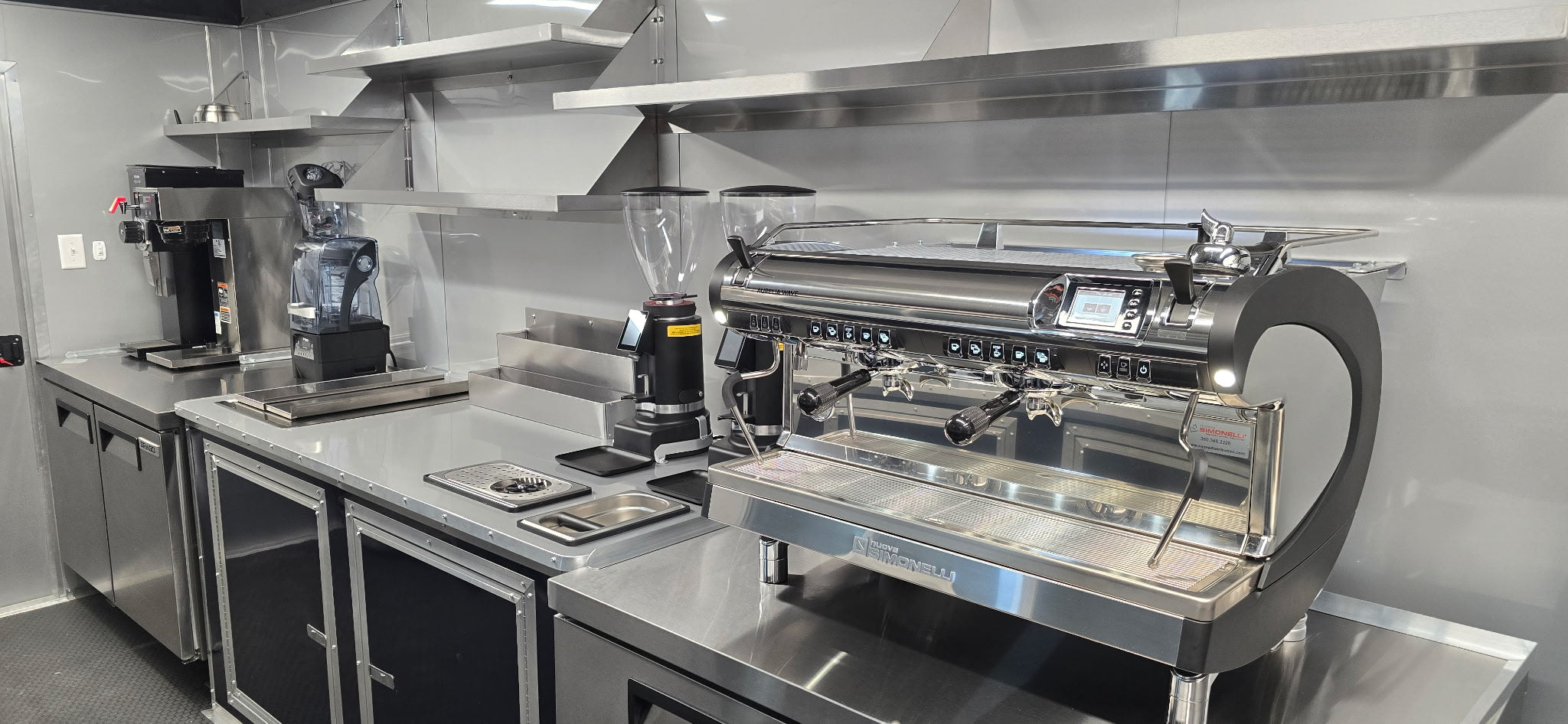 18FT Midnight Blue Espresso Concession Trailer