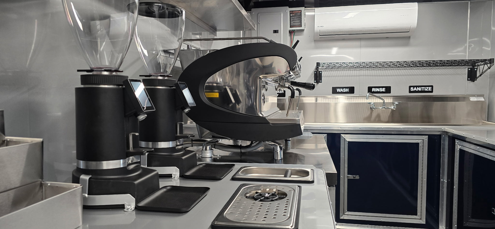 18FT Midnight Blue Espresso Concession Trailer