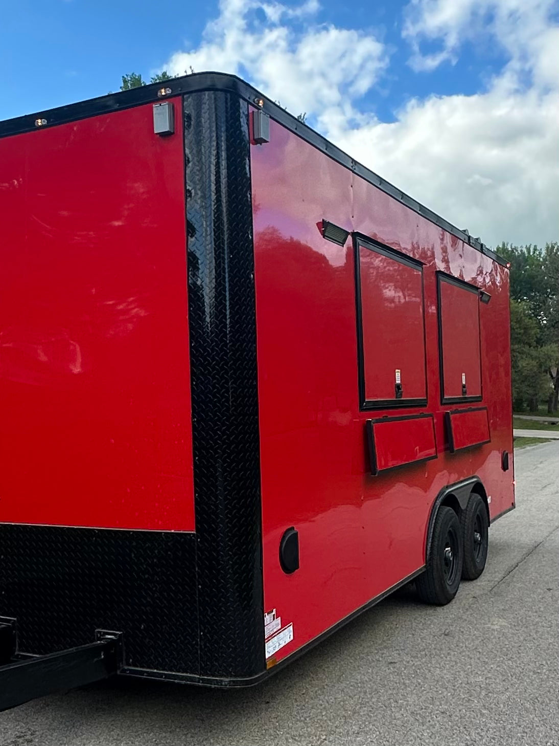 16' Red Blackout Mobile Concession Trailer