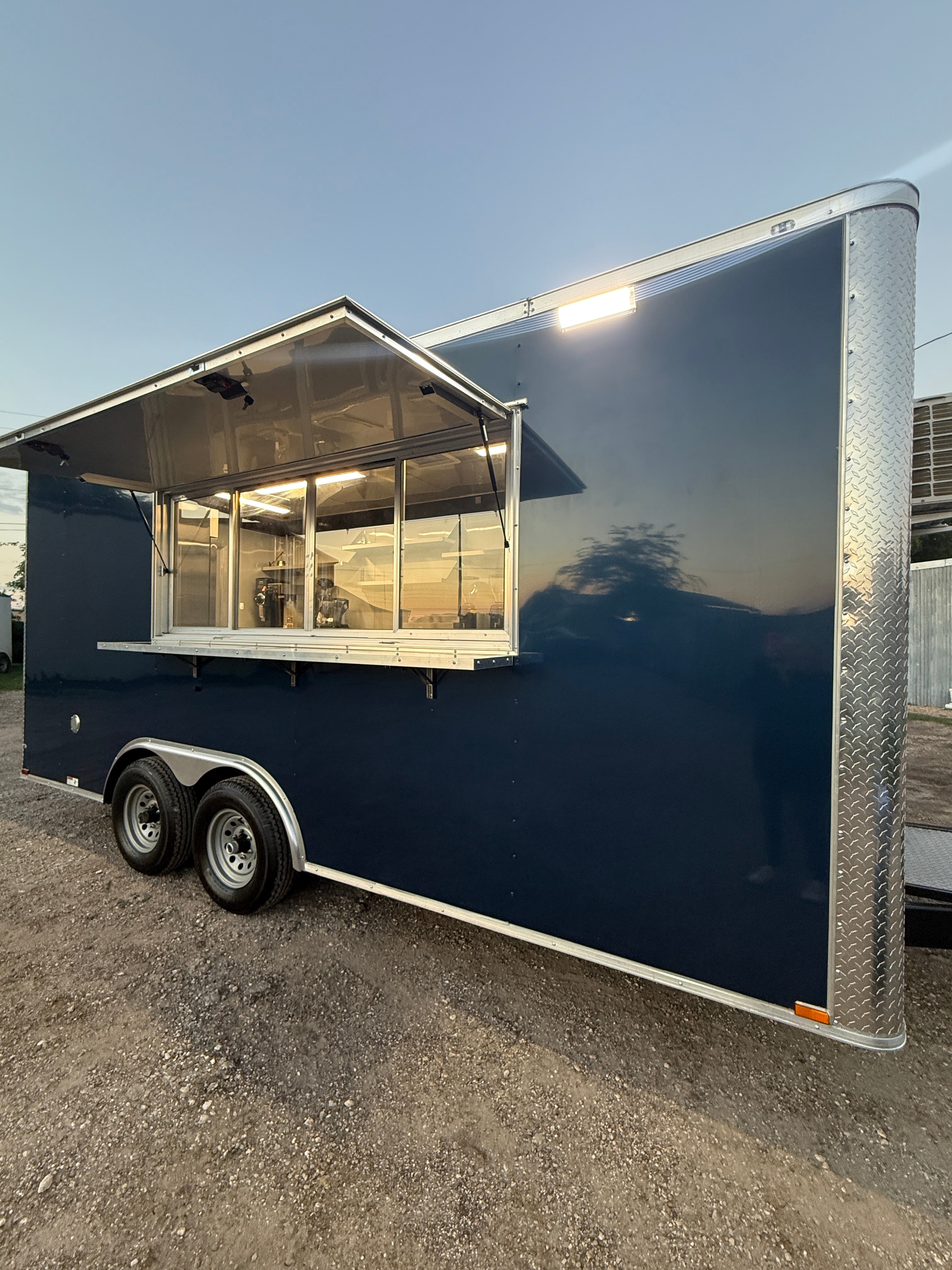 18FT Midnight Blue Espresso Concession Trailer
