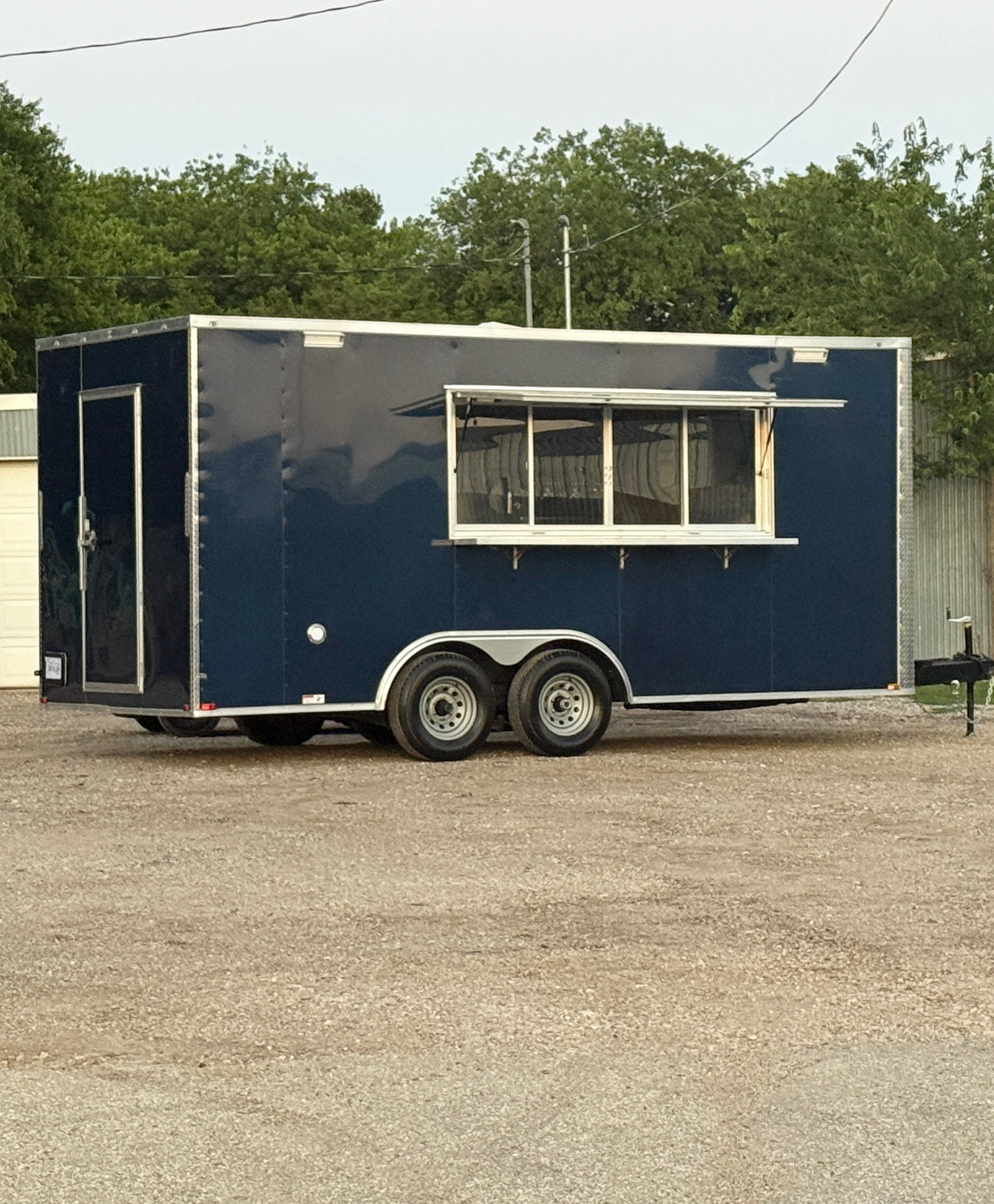 18FT Midnight Blue Espresso Concession Trailer
